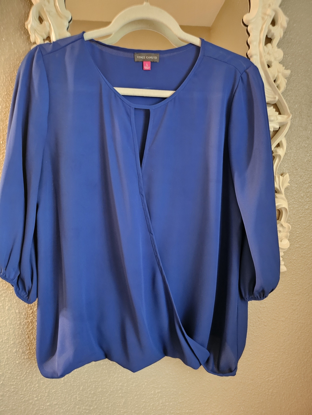 Vince Camuto Royal Blue Surplice Blouse